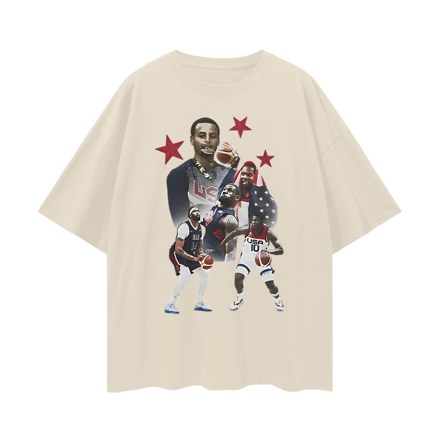 Vintage Like Team USA Basketball Graphic Oversized T Shirt