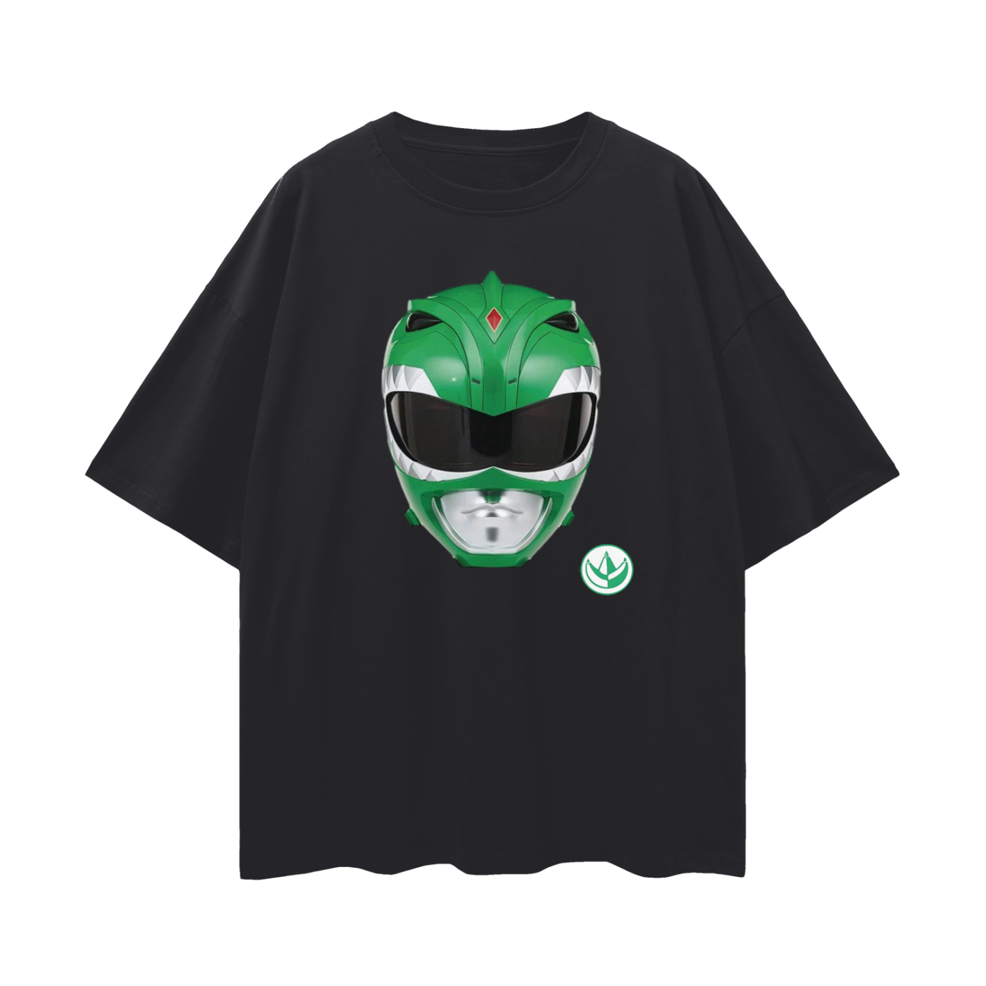 Vintage Like Green Power Ranger Mask Oversized T Shirt