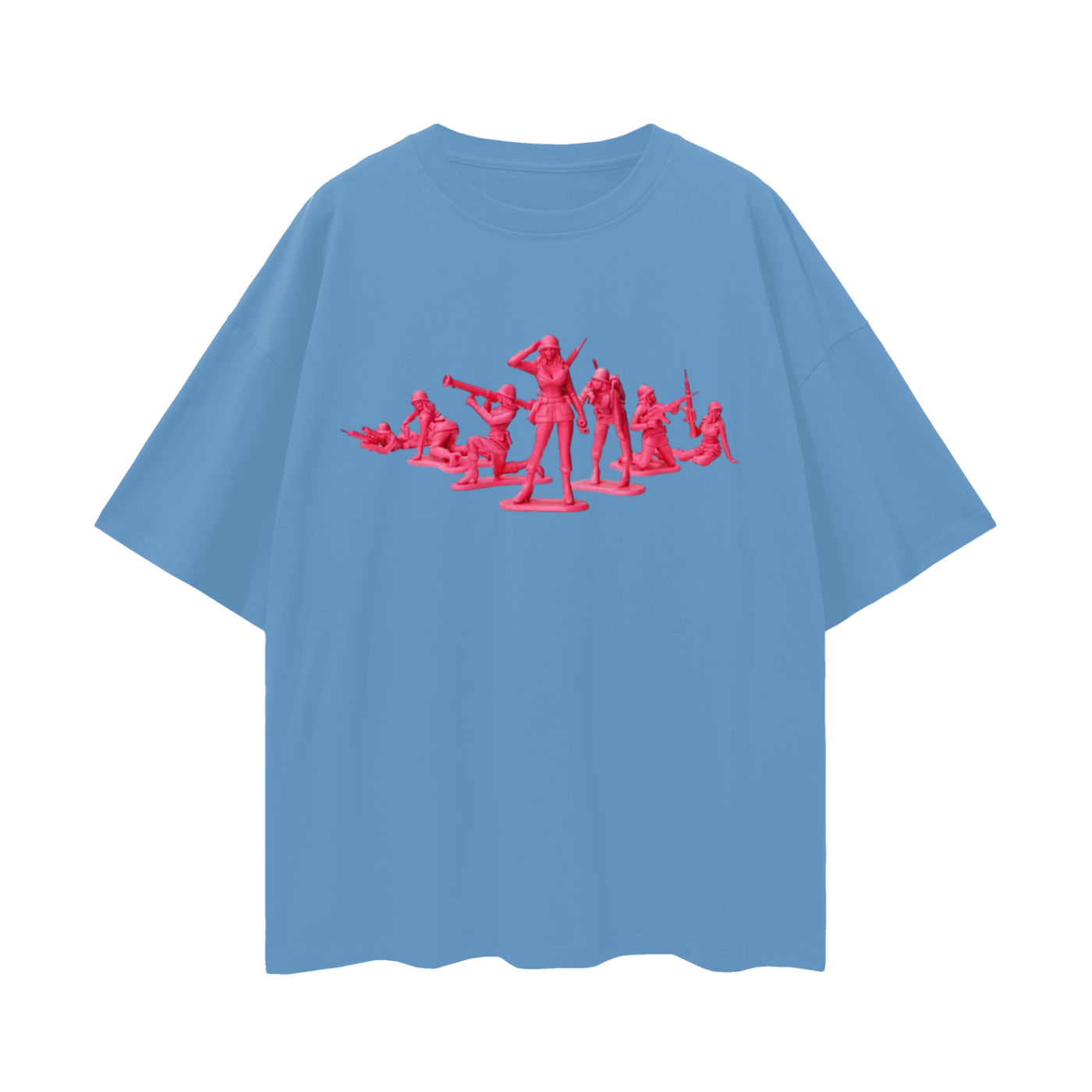 Vintage Like Pink Women Toy Soldiers Oversized T Shirt