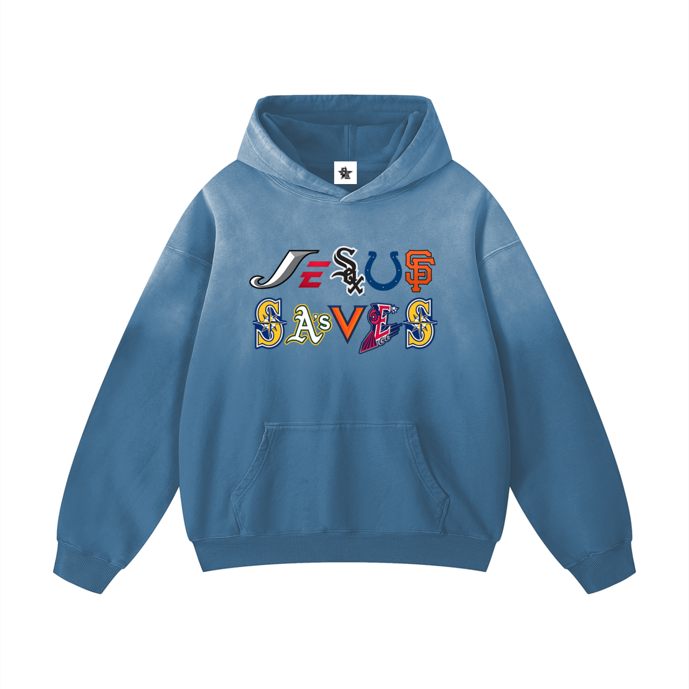 Vintage/Y2K Religious Jesus Saves Logos Oversized Hoodie