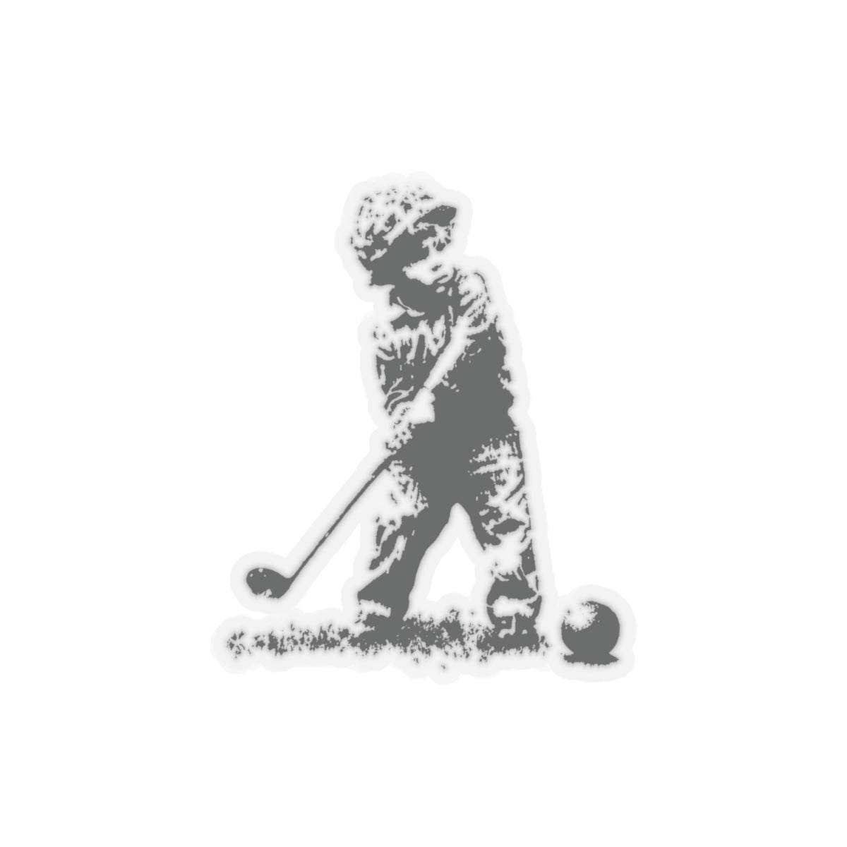 Kid Soldier Golfing Sticker