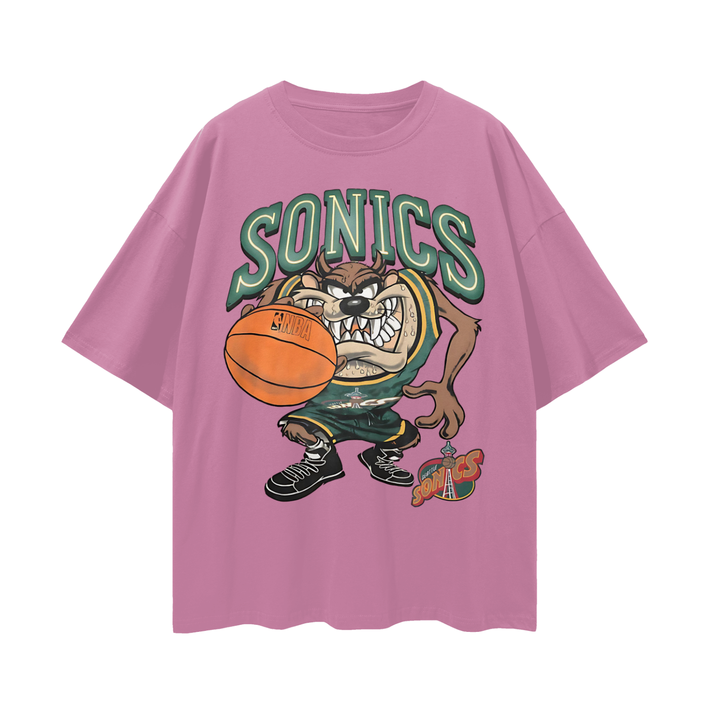Seattle Sonics Taz The Tasmania Devil 90s Vintage Like Graphic Oversized T Shirt