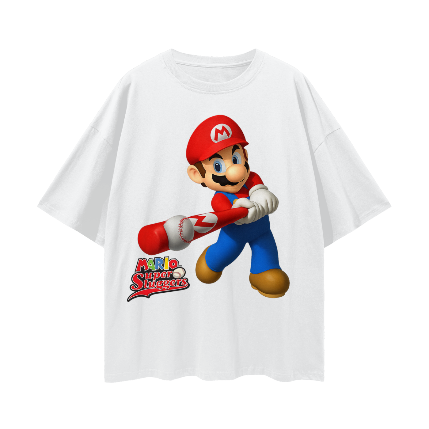 Vintage/Y2K Mario Super Sluggers Game Graphic T Shirt