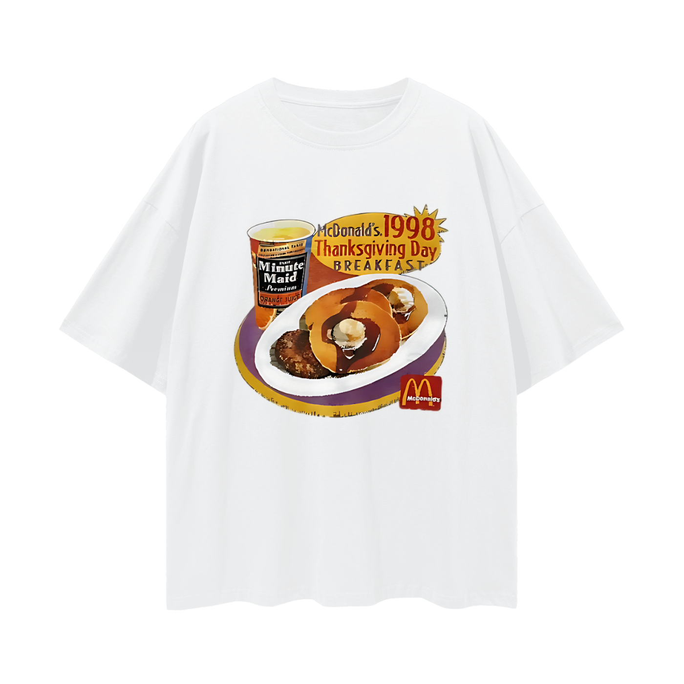 McDonalds 1998 Breakfast Deal Graphic Oversized T Shirt