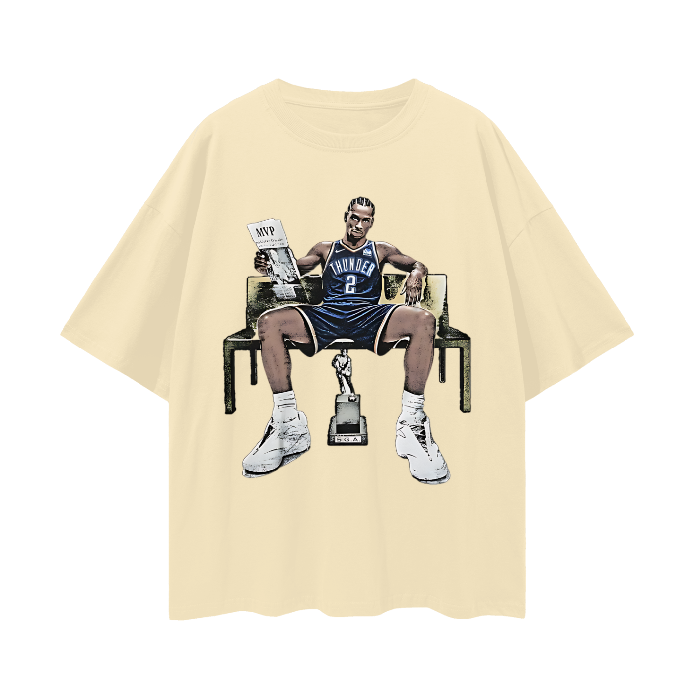 Shai Gilgeous Alexander Thunder MVP 90s Y2K Vintage Like Graphic Oversized T Shirt