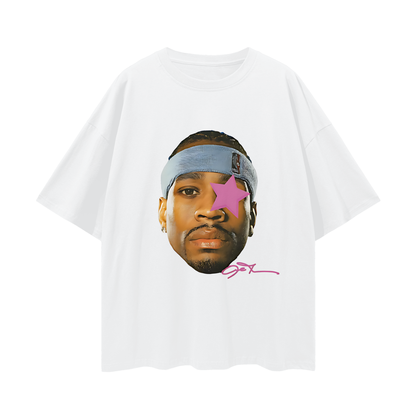 Vintage Like Allen Iverson Star Big Head Graphic Oversized T Shirt