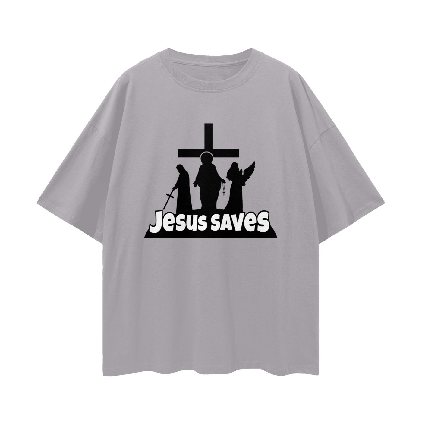Religious Jesus Saves Fortnite Like Graphic Oversized T Shirt