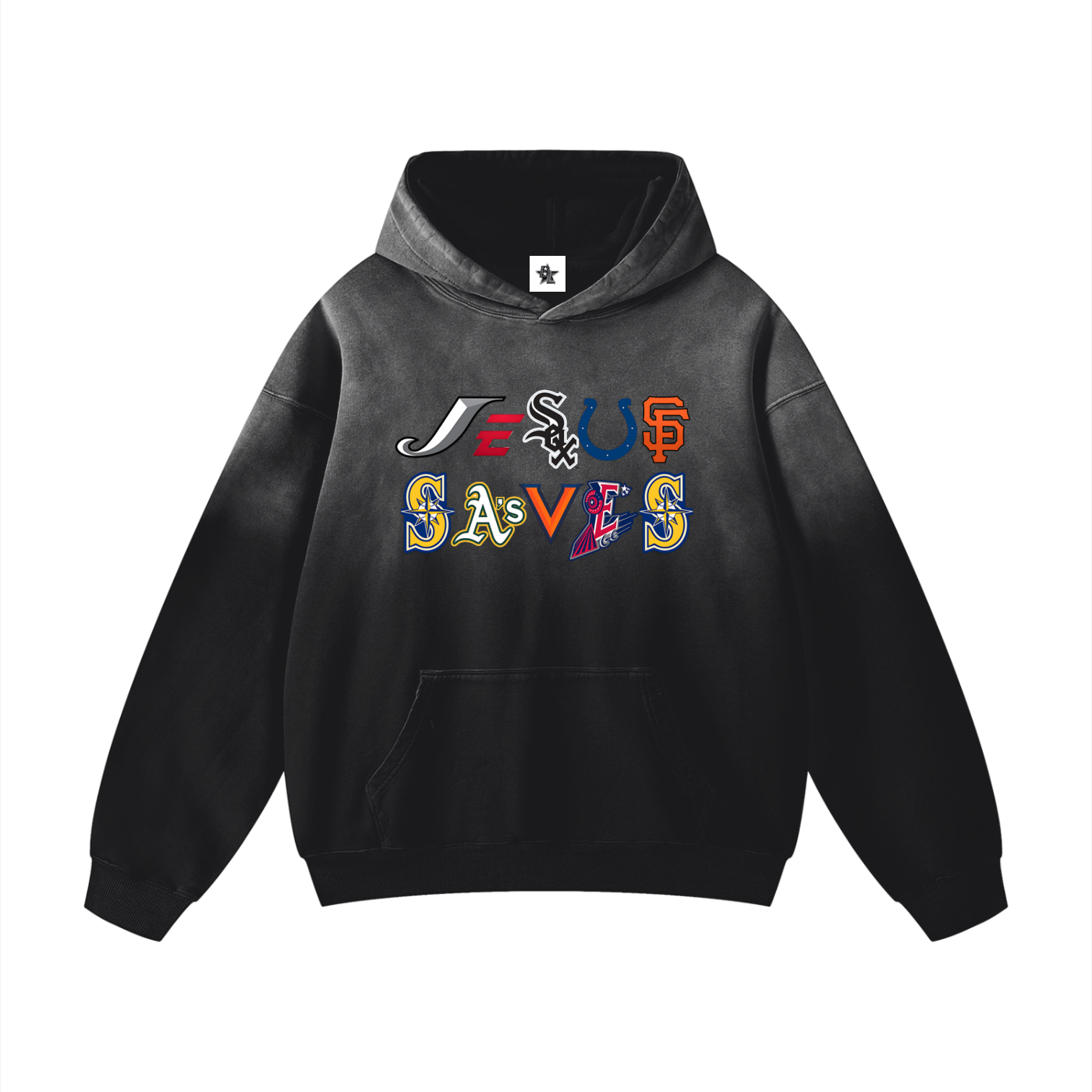 Vintage/Y2K Religious Jesus Saves Logos Oversized Hoodie