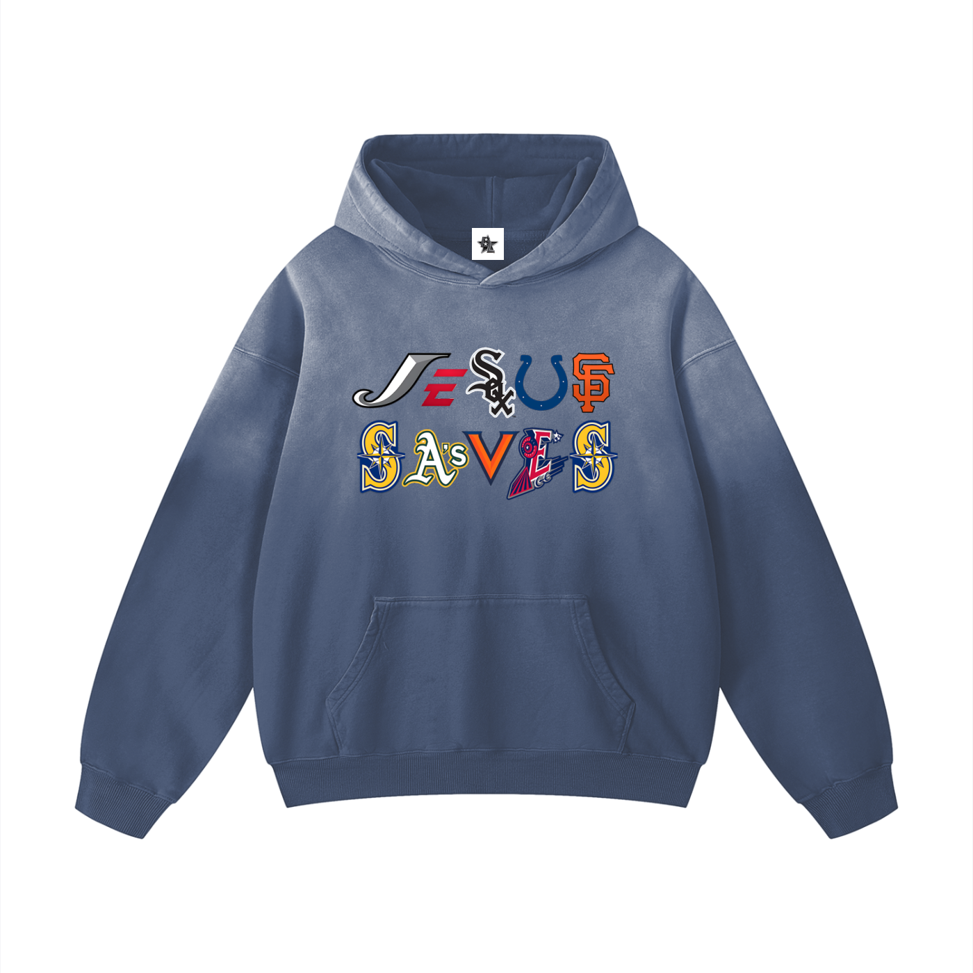 Vintage/Y2K Religious Jesus Saves Logos Oversized Hoodie