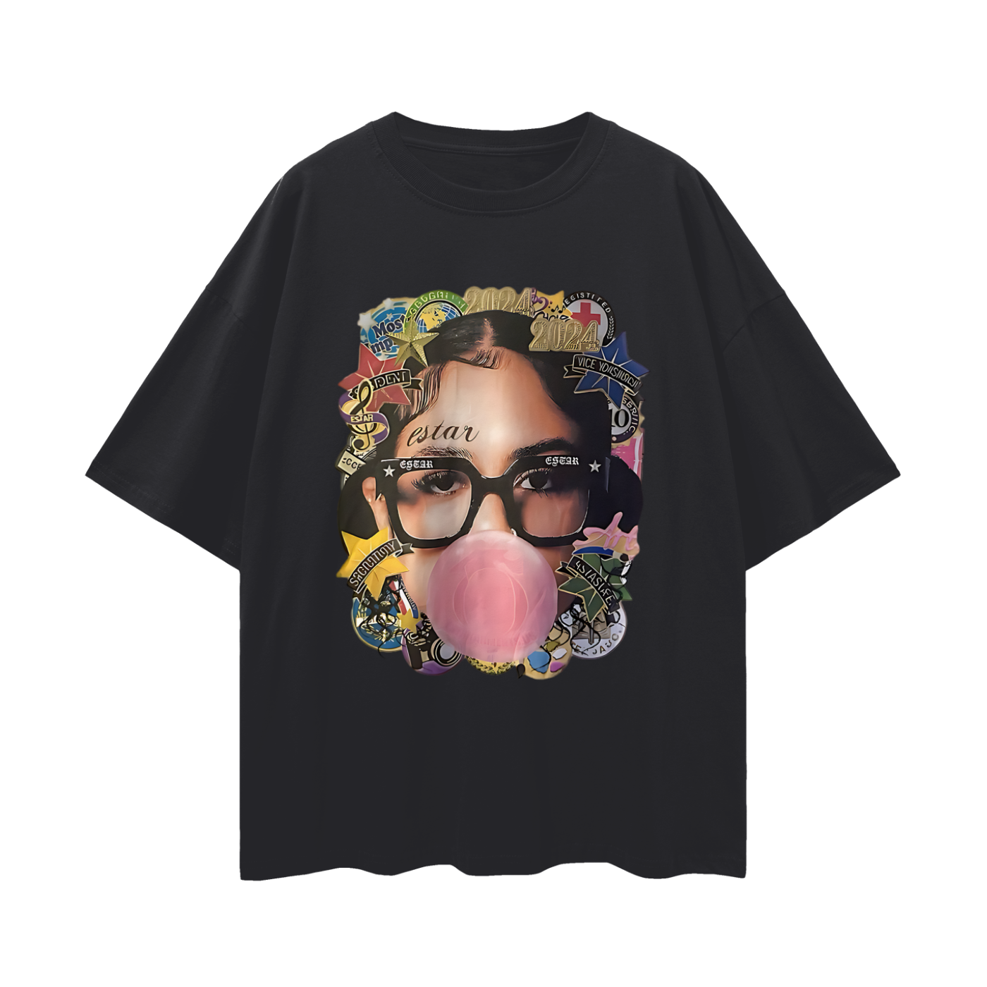 Vintage Like Big Face Y2K Graphic Oversized T Shirt