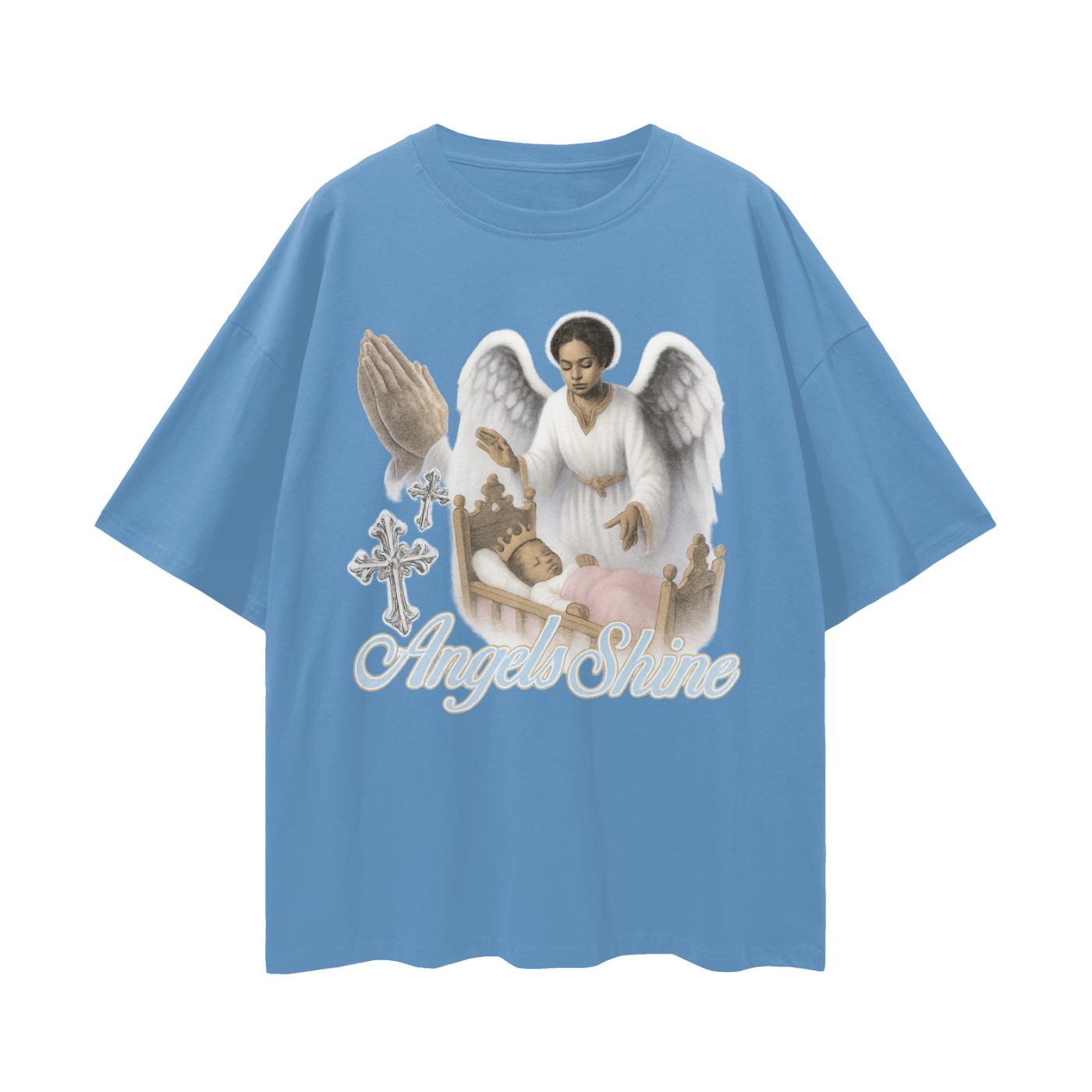 Religious Vintage/Y2K Angels Shine Oversized T Shirt