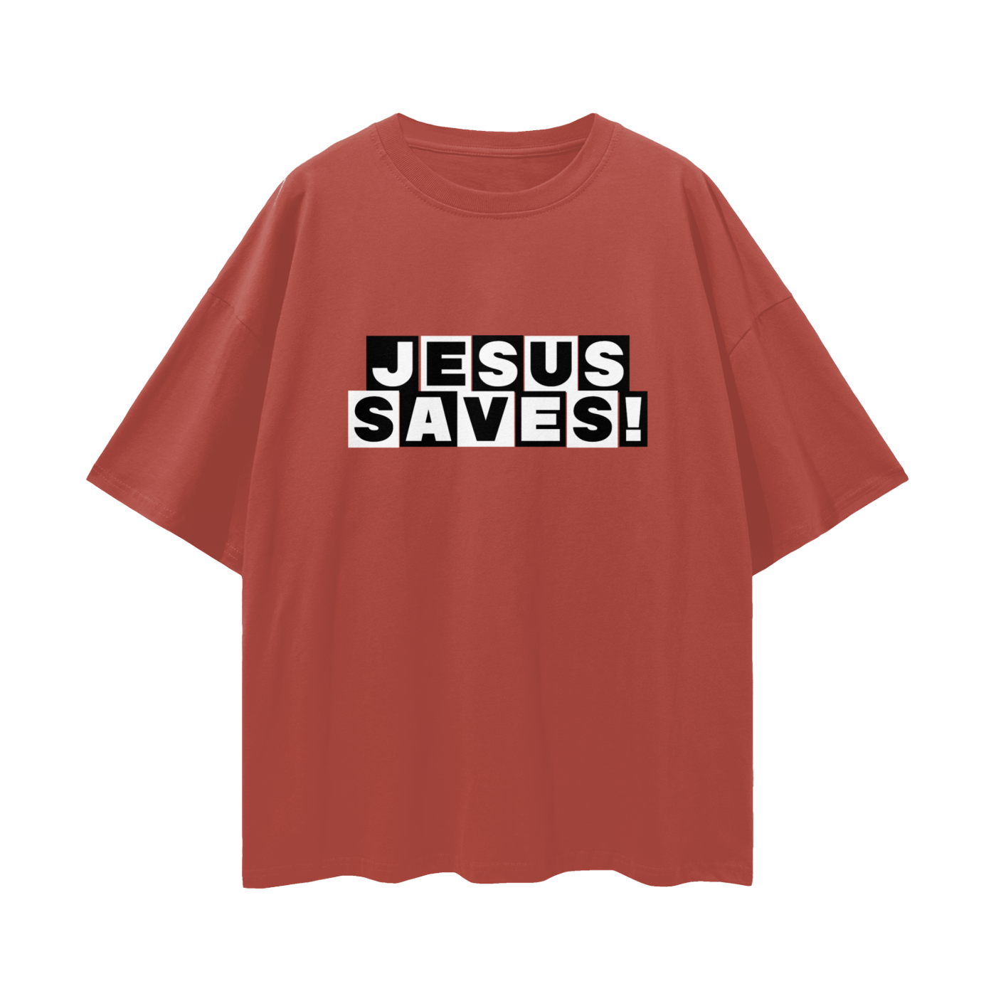 Religious Jesus Saves Cartoon Network Like Graphic Oversized T Shirt