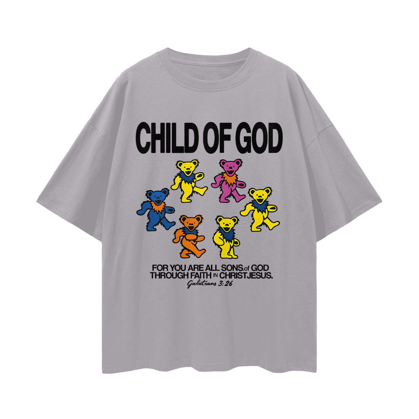 Religious Child Of God Grateful Dead Like Graphic Oversized T Shirt