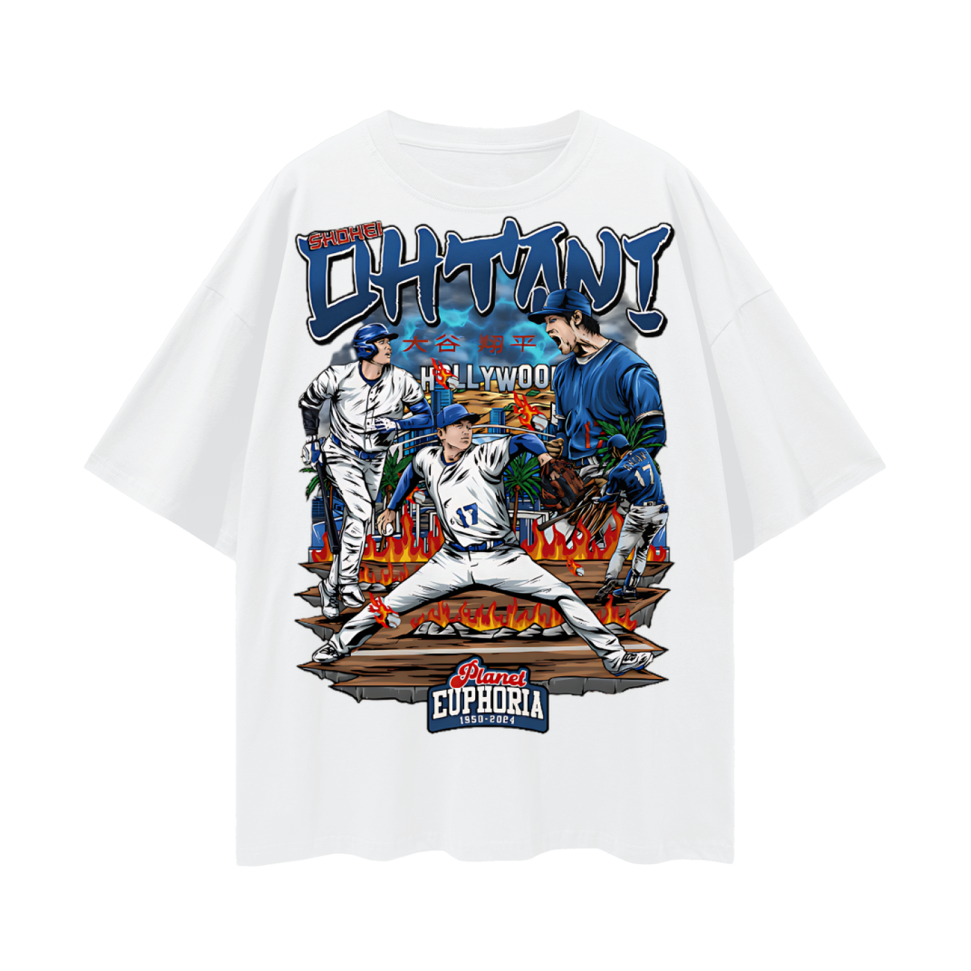 Shohei Otani Dodgers PE MLB Baseball Vintage Like Graphic Oversized T Shirt