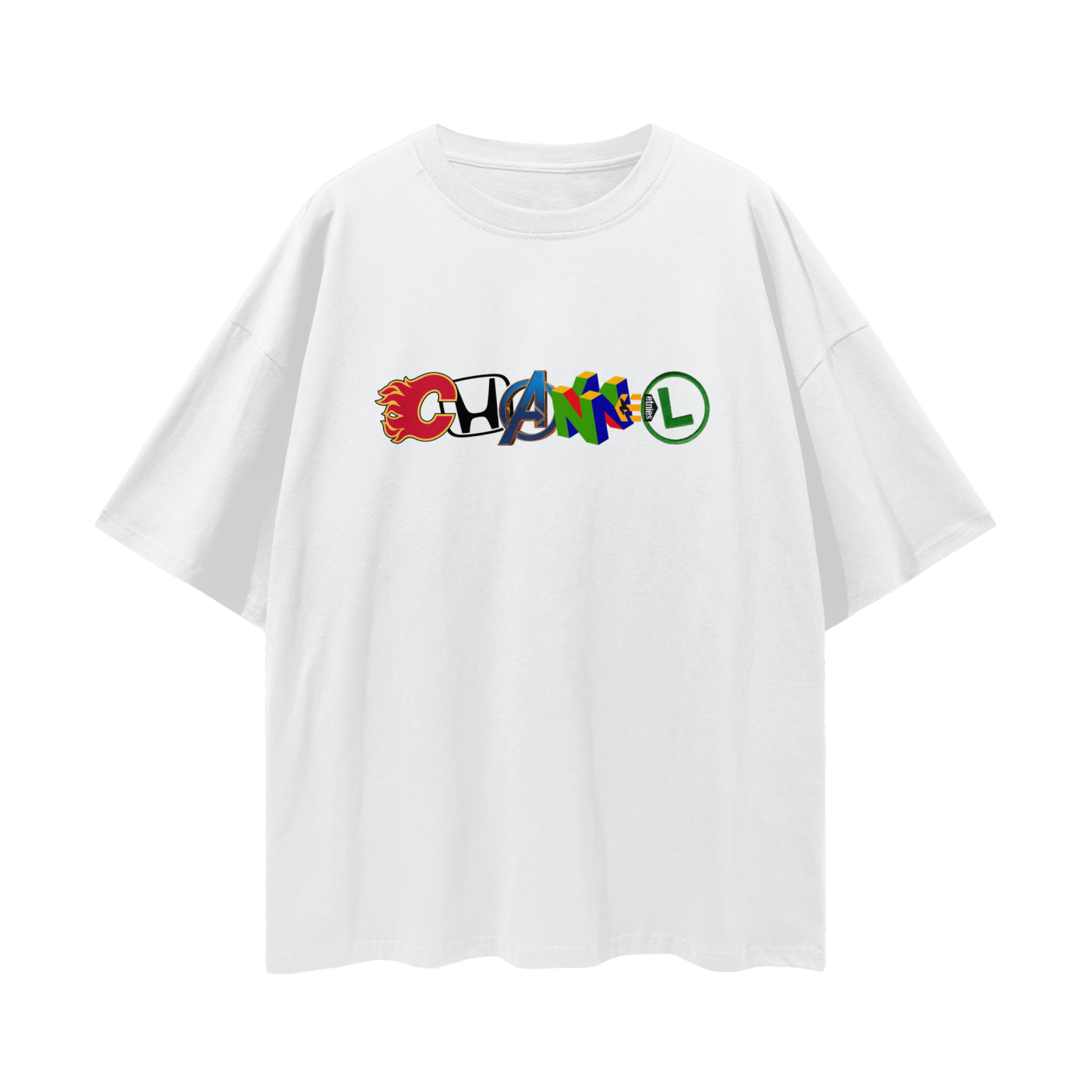 Chanel Logo 90s Vintage Like Graphic Oversized T Shirt