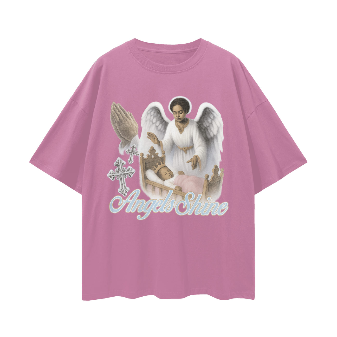 Religious Vintage/Y2K Angels Shine Oversized T Shirt
