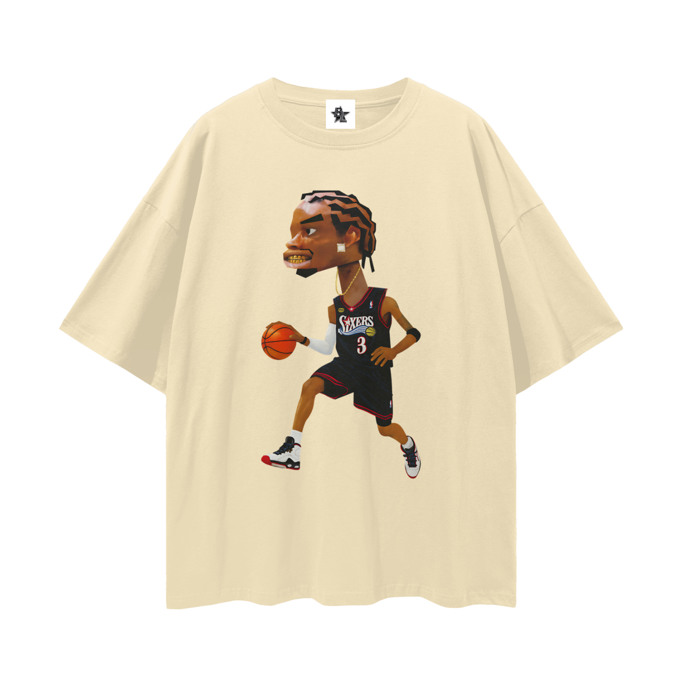 Vintage/Y2K Allen Iverson Sixers Oversized T Shirt
