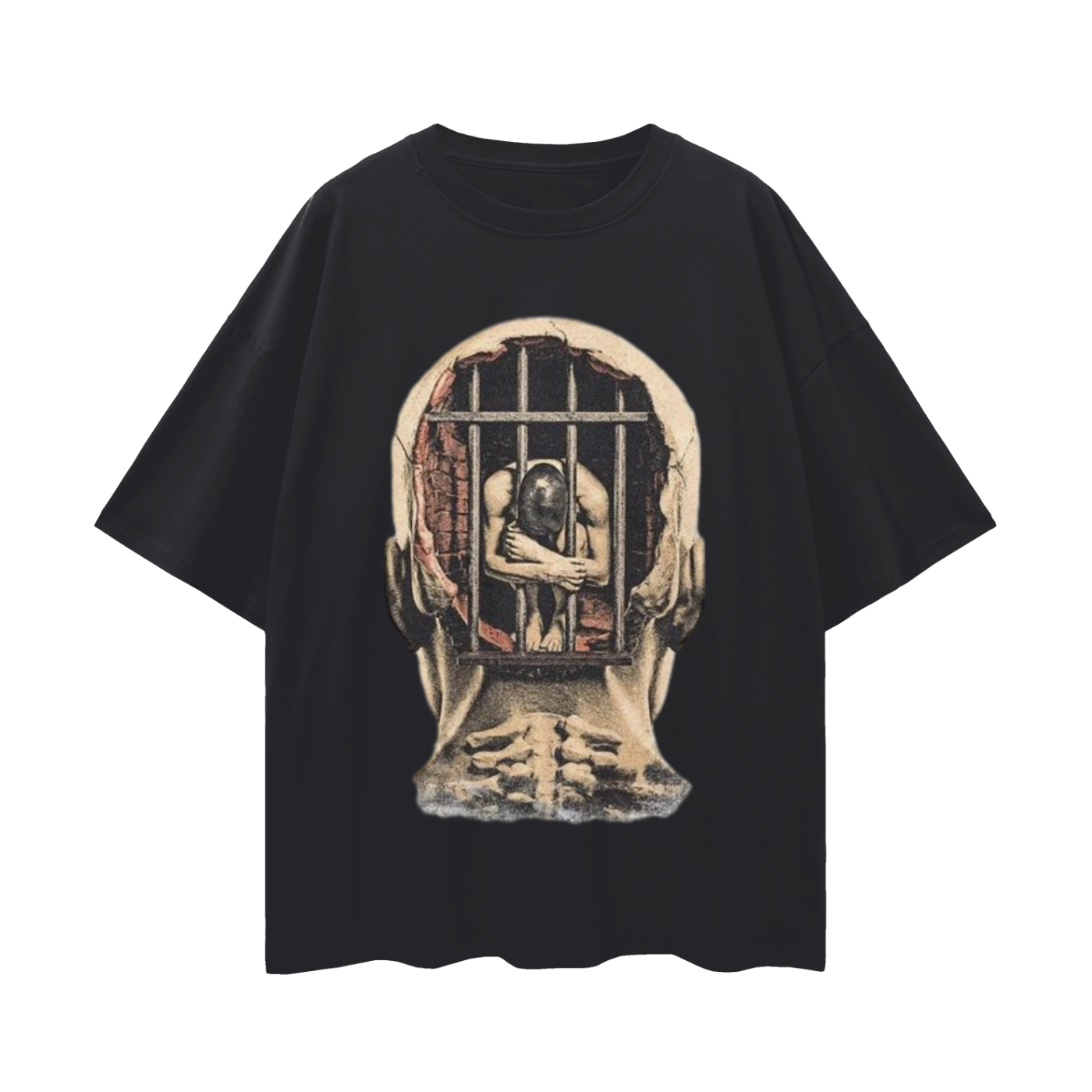 Mental Jail Cell 90s Y2K Vintage Like Graphic Oversized T Shirt