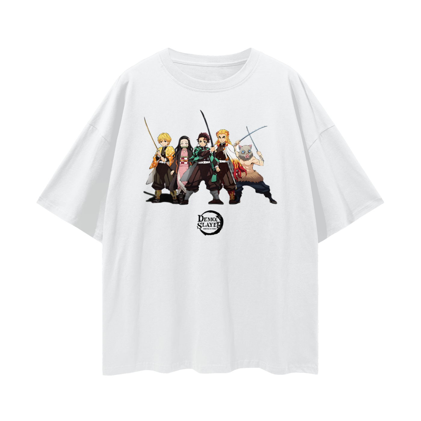 Vintage/Y2K Demon Slayer Anime All Characters Oversized T Shirt
