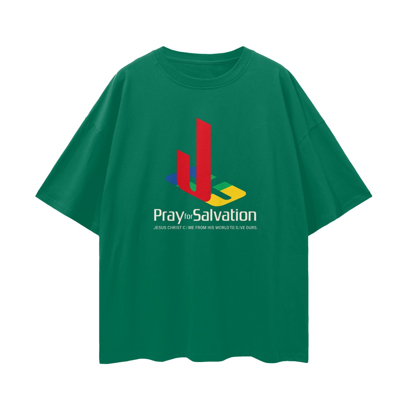 Religious Pray For Salvation Jesus Christ Graphic Oversized T Shirt