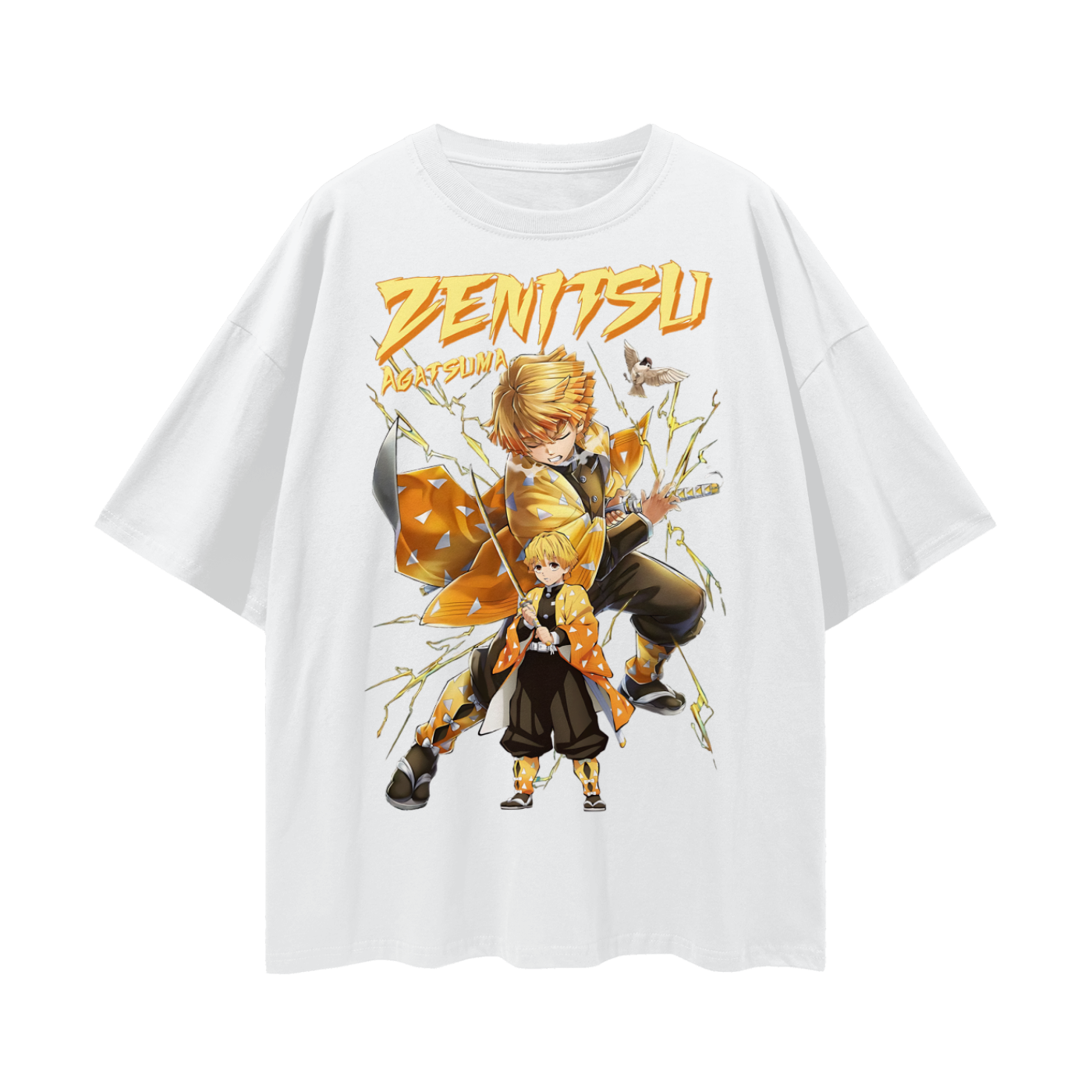 Vintage/Y2K Demon Slayer Zenitsu Agatsuma Anime Oversized T Shirt