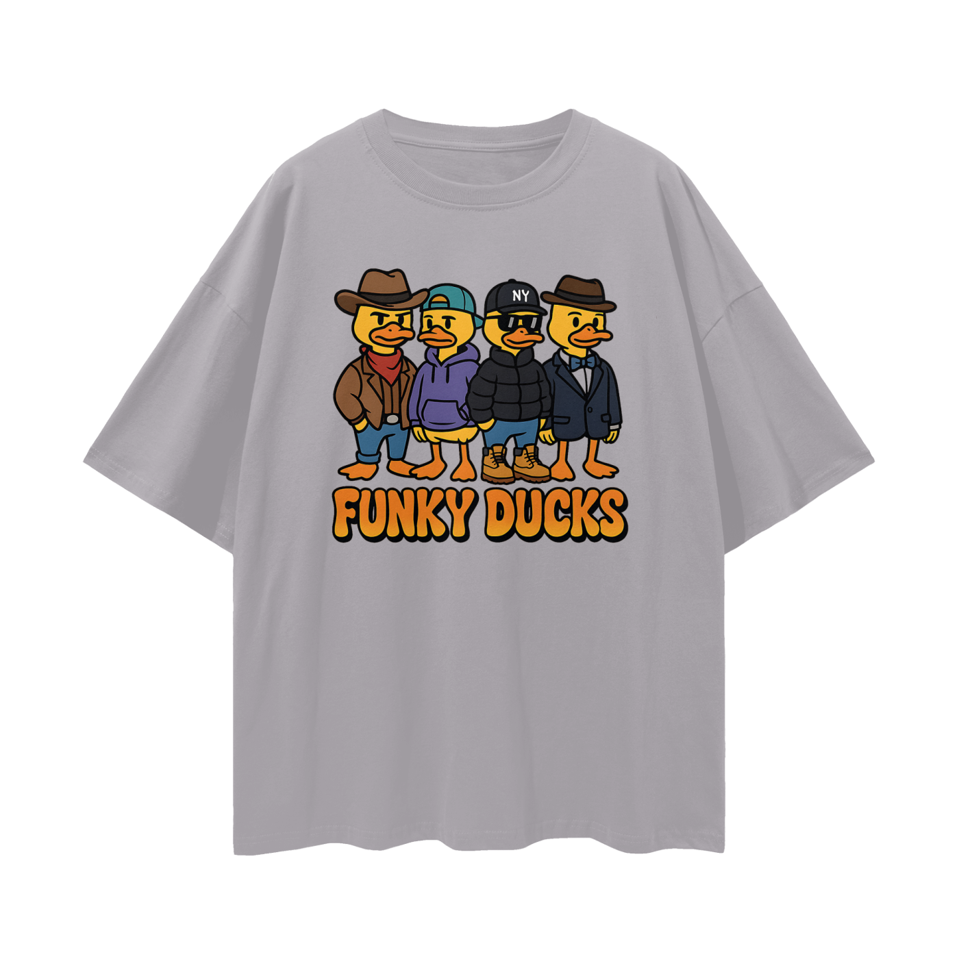 Vintage/Y2K Funny Funky Ducks Graphic Oversized T Shirt