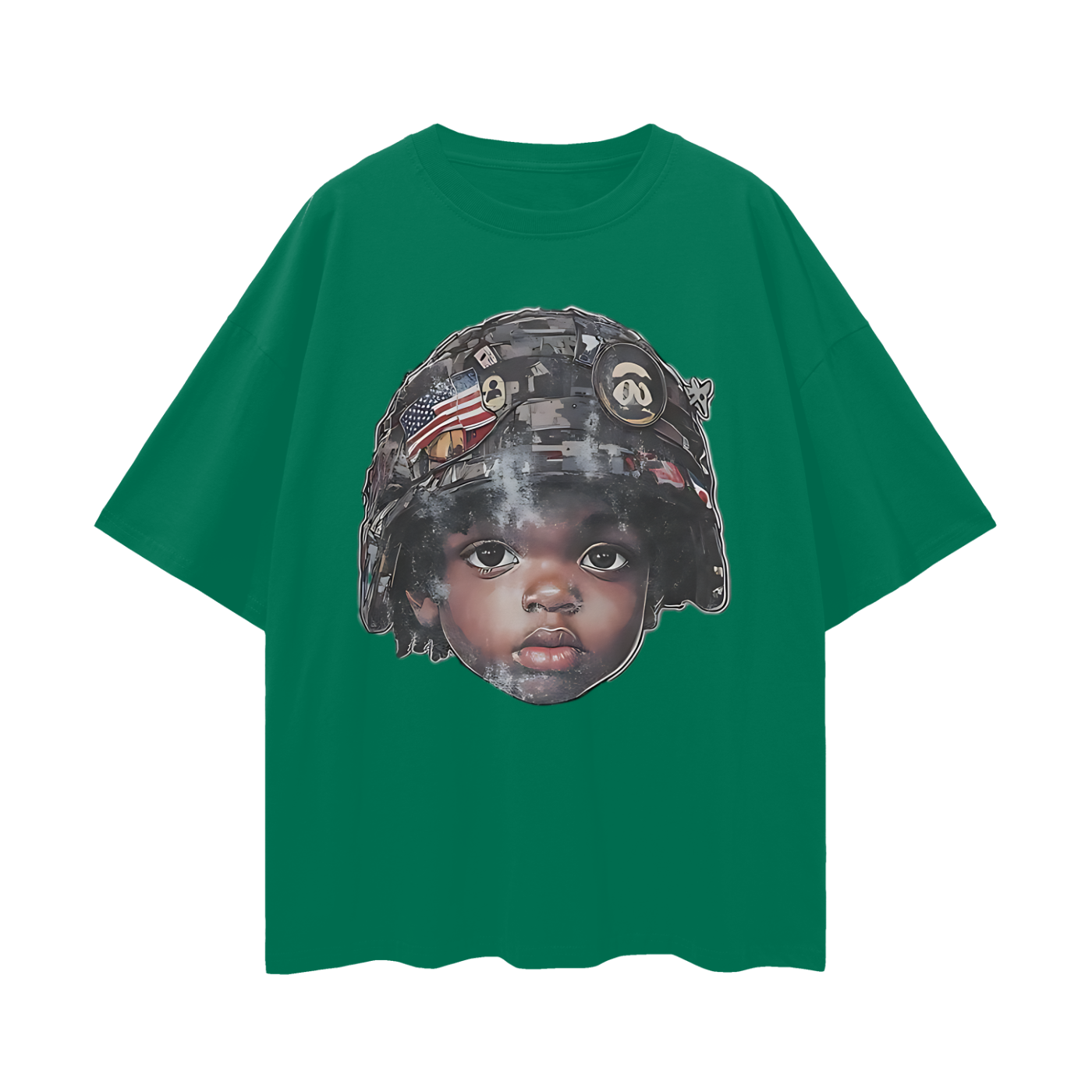 Vintage Like Baby War Helmet Oversized T Shirt