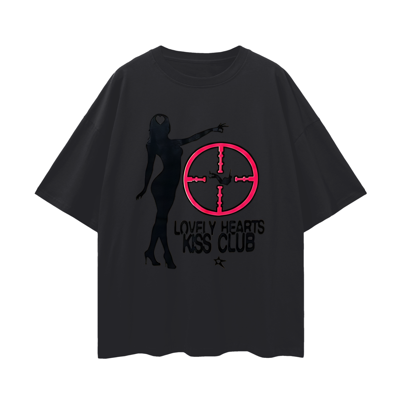 Vintage Like Kiss Club Graphic Oversized T Shirt