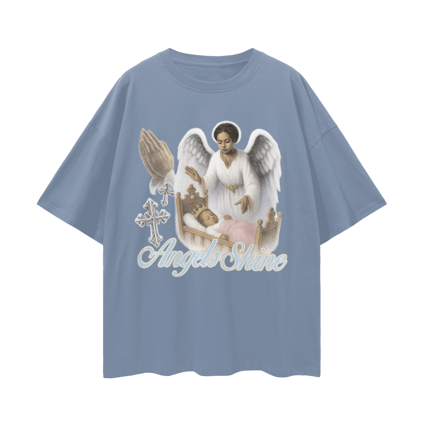 Religious Vintage/Y2K Angels Shine Oversized T Shirt