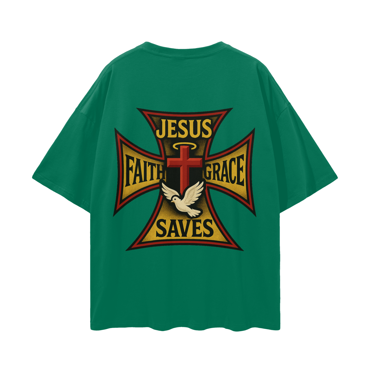 Religious Jesus Saves West Coast Choppers Like Graphic Oversized T Shirt
