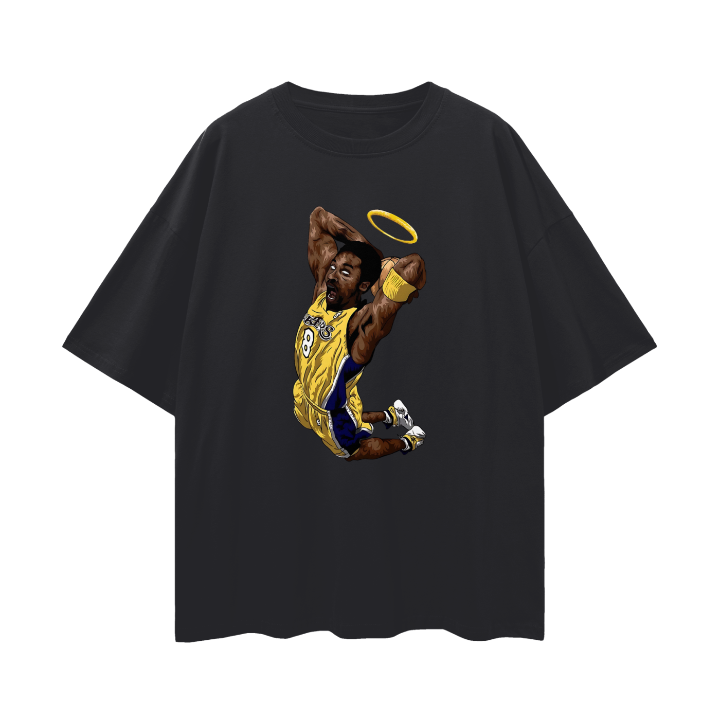 Kobe Bryant Angel Halo 90s Vintage Like Graphic Oversized T Shirt