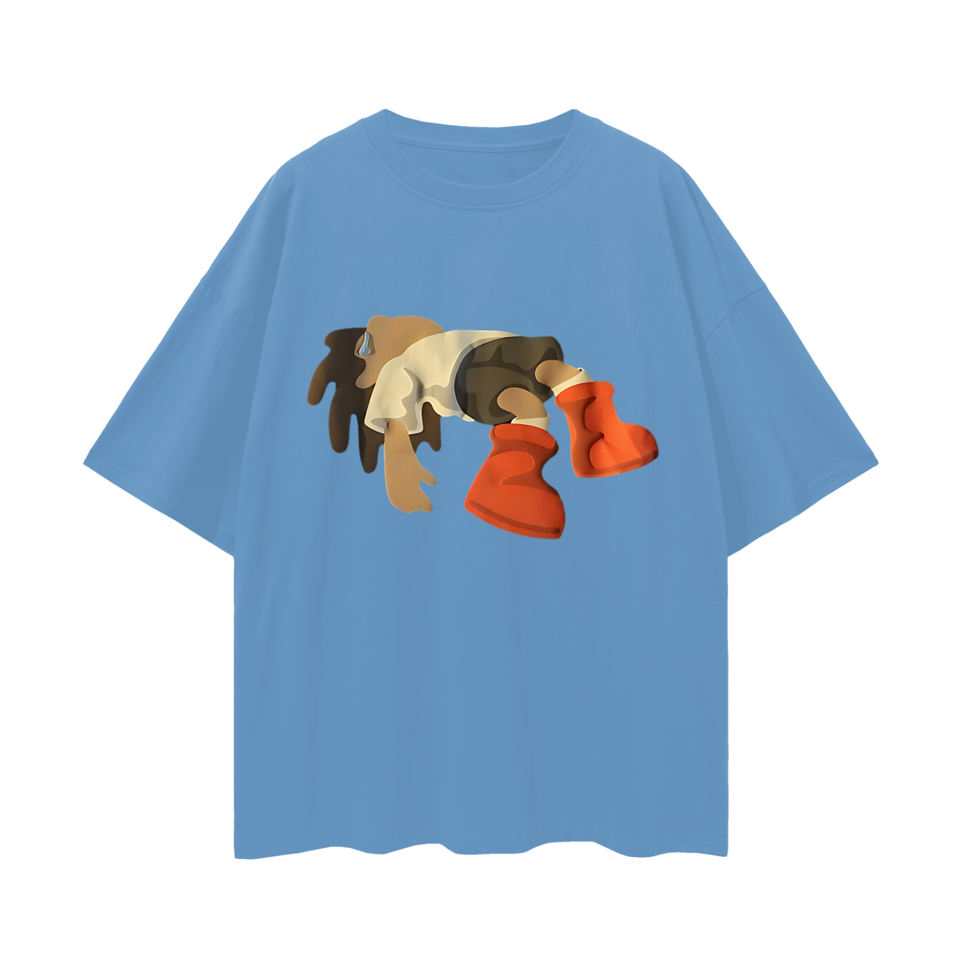 Vintage Like Falling Man Graphic Oversized T Shirt