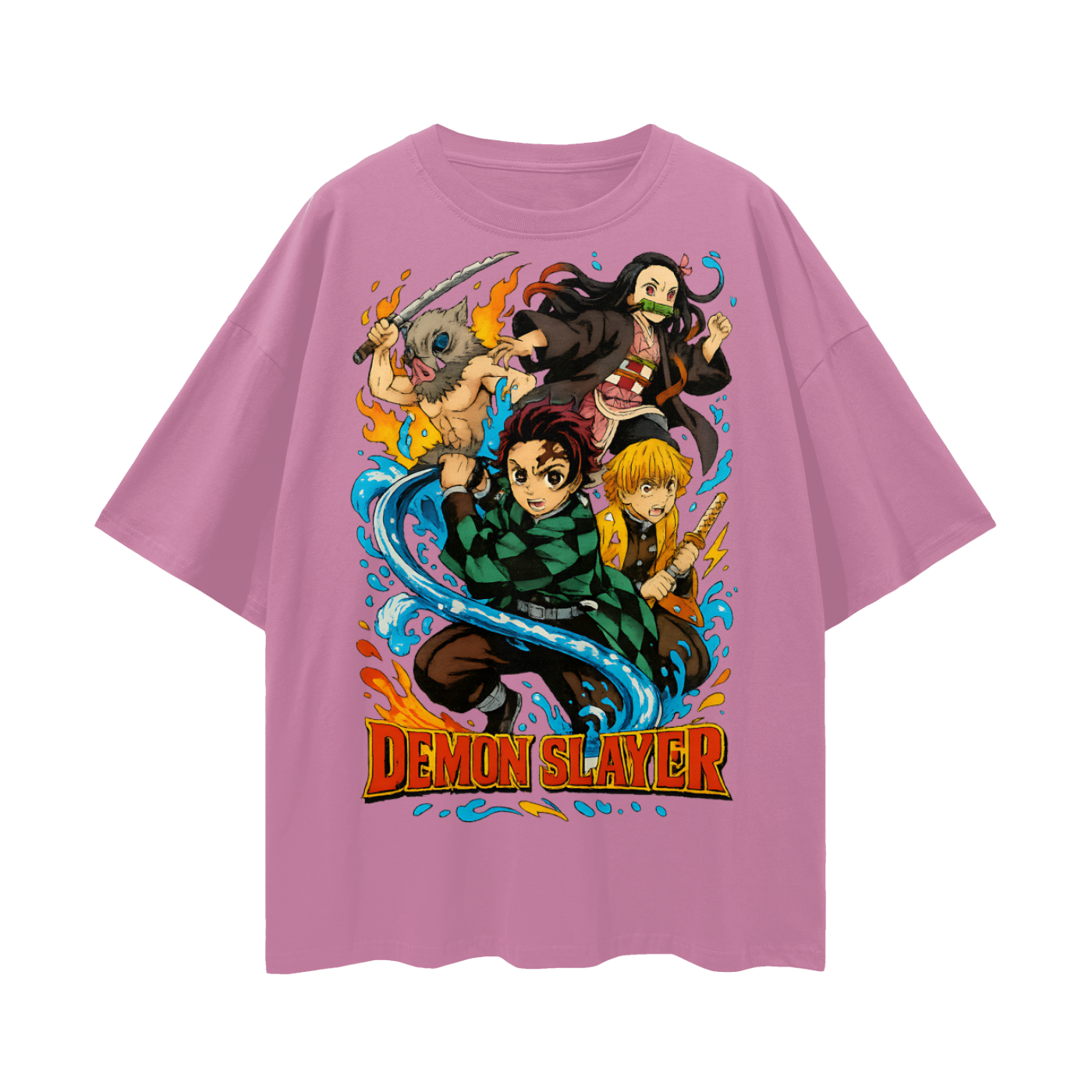 Vintage/Y2K Demon Slayer Anime All Characters Oversized T Shirt