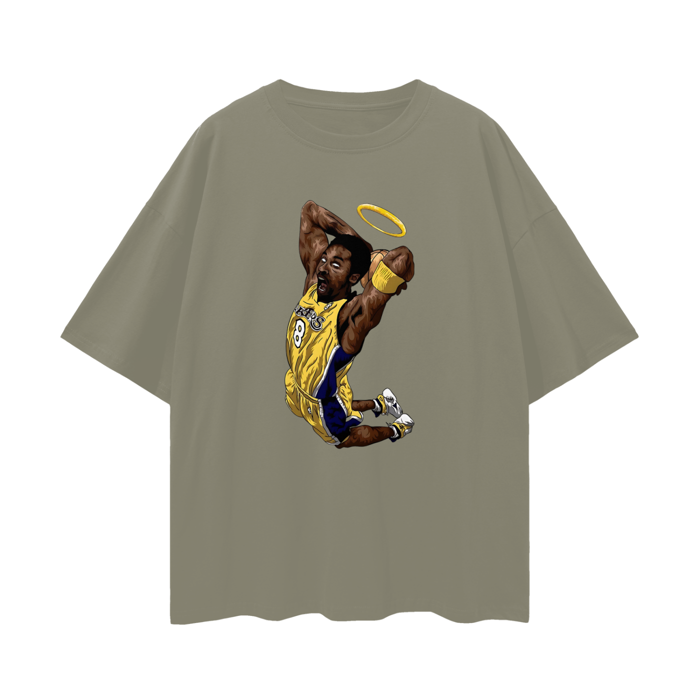 Kobe Bryant Angel Halo 90s Vintage Like Graphic Oversized T Shirt