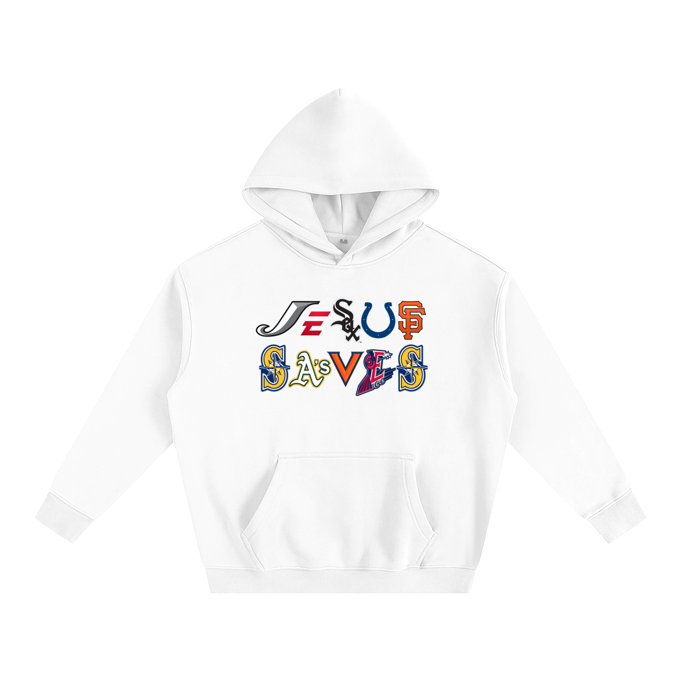 Vintage/Y2K Religious Jesus Saves Logos Oversized Hoodie