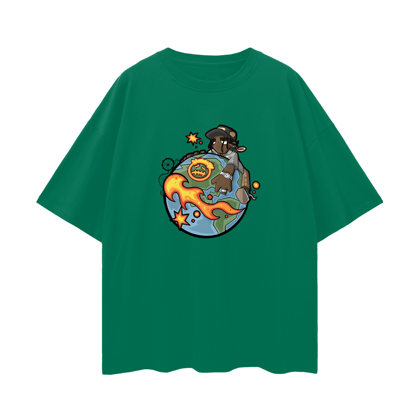 Travis Scott Cartoon World Like Graphic Oversized T Shirt