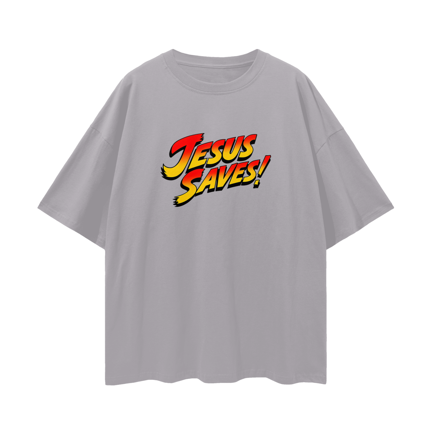 Religious Jesus Saves Street Fighter Like Graphic Oversized T Shirt
