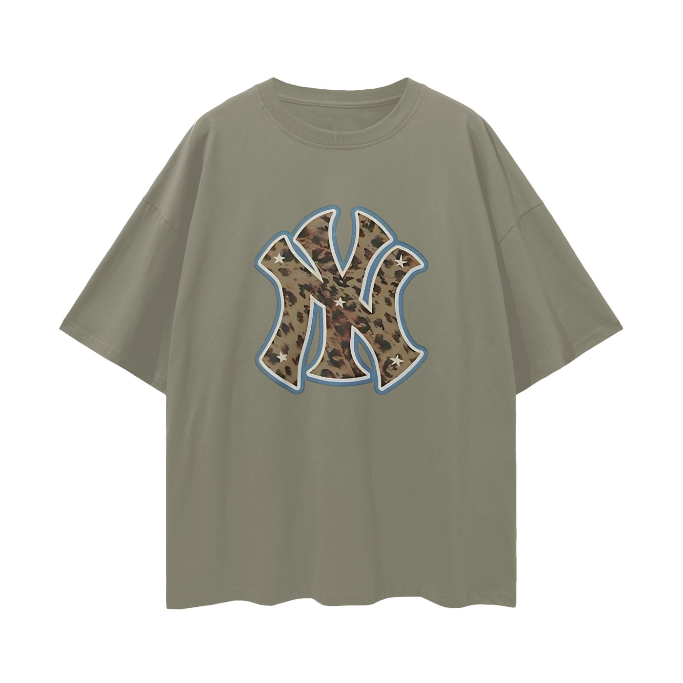 Yankees Leopard 90s Vintage Like Graphic Oversized T Shirt