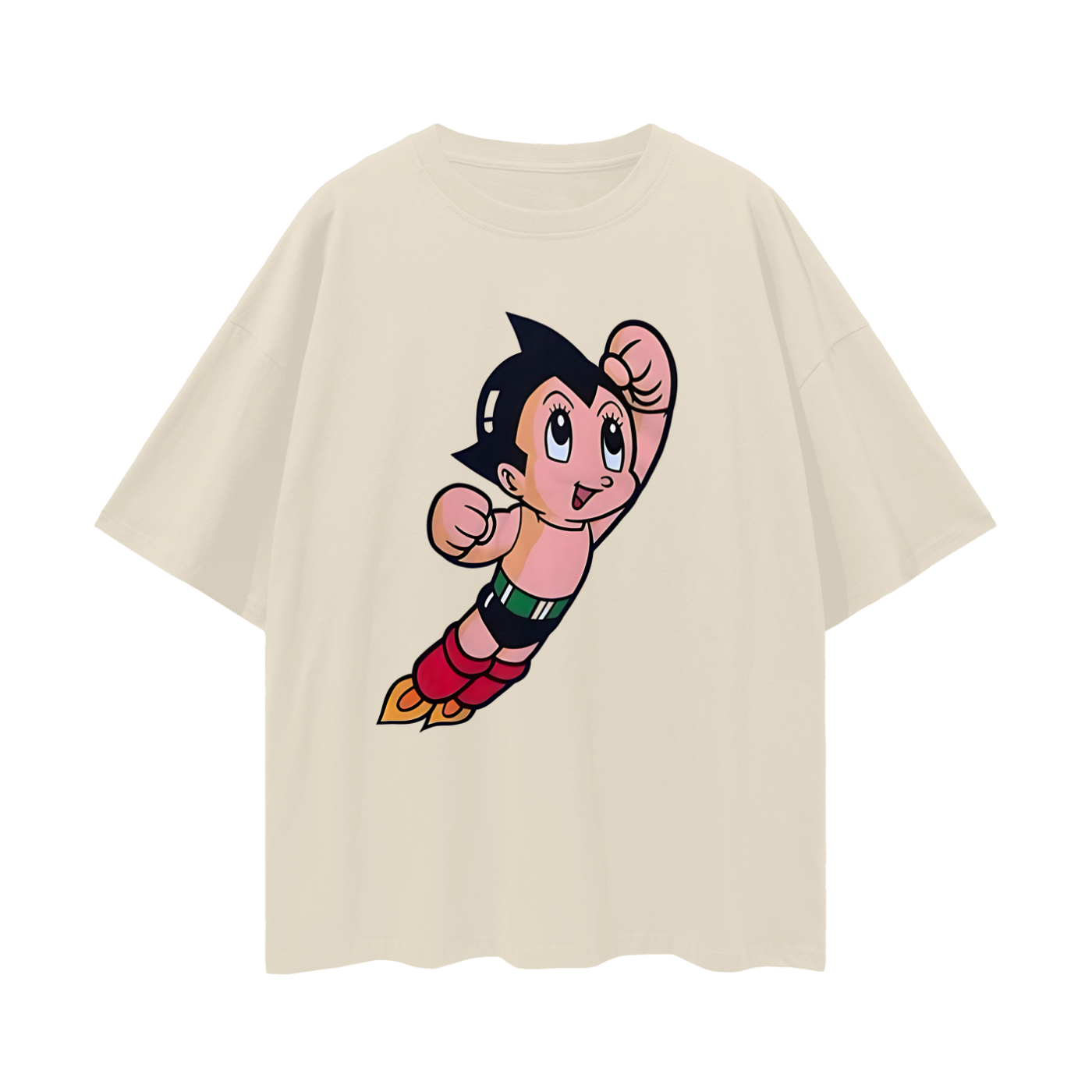 Vintage Like Astro Boy Flying Graphic Oversized T Shirt