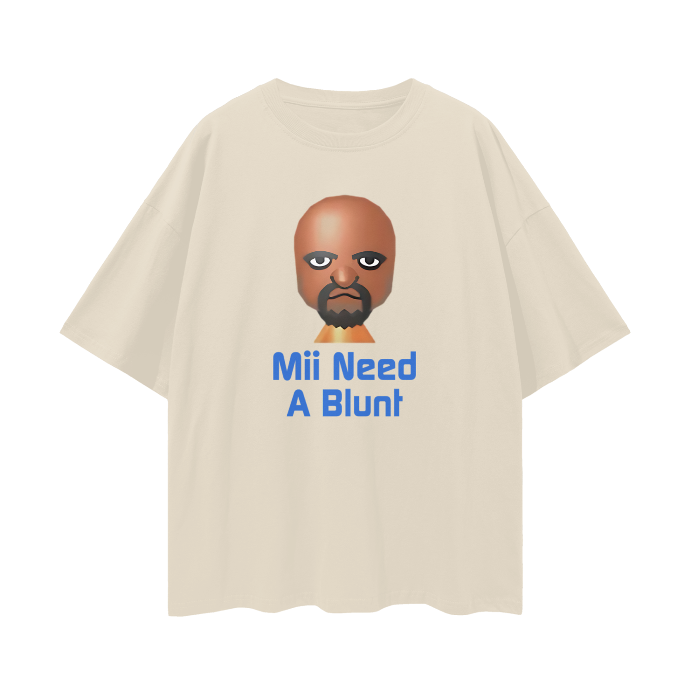 Funny Wii Mii Need A Blunt Character Meme Graphic Oversized T Shirt