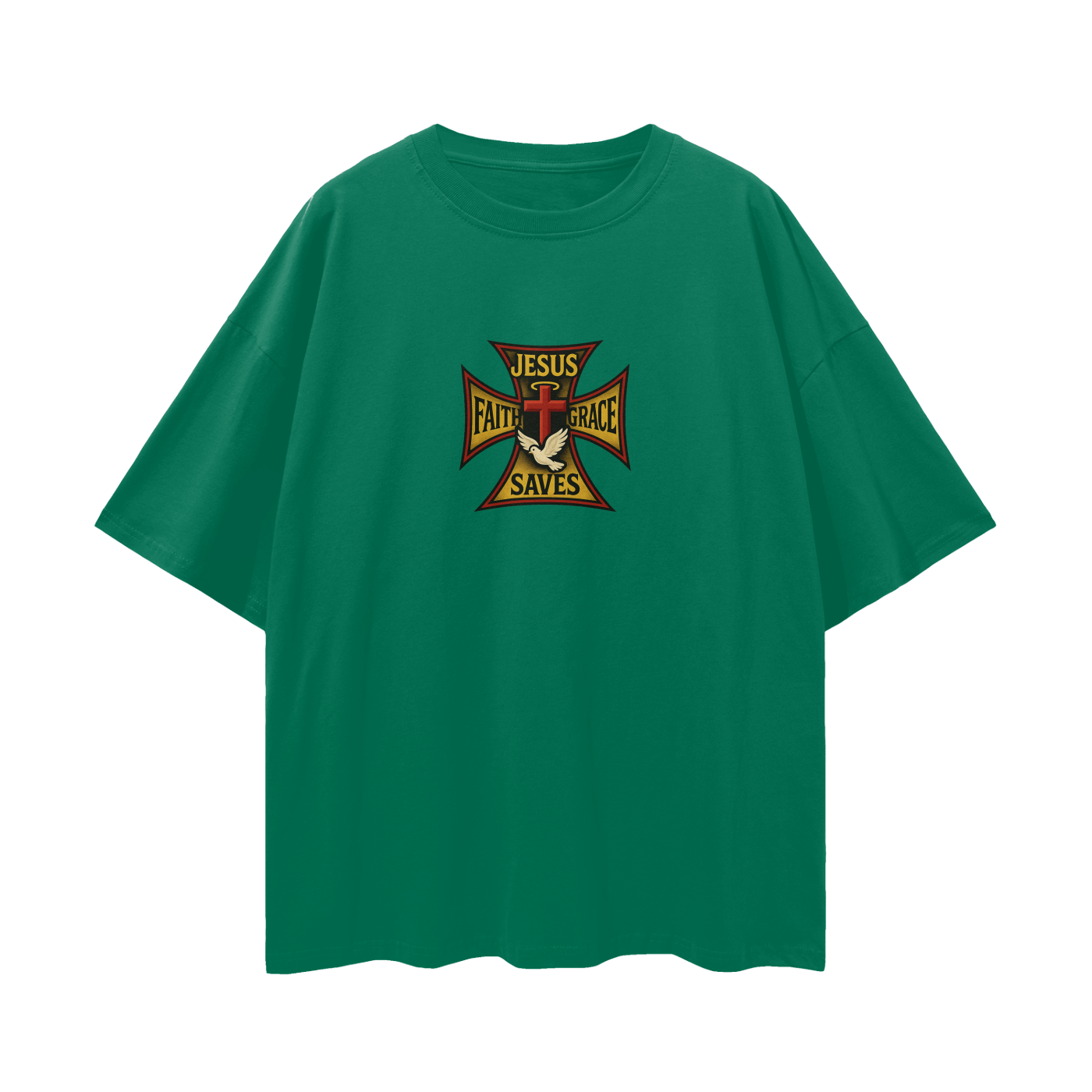 Religious Jesus Saves West Coast Choppers Like Graphic Oversized T Shirt