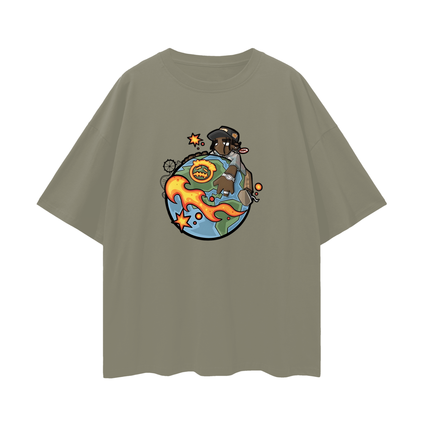 Travis Scott Cartoon World Like Graphic Oversized T Shirt
