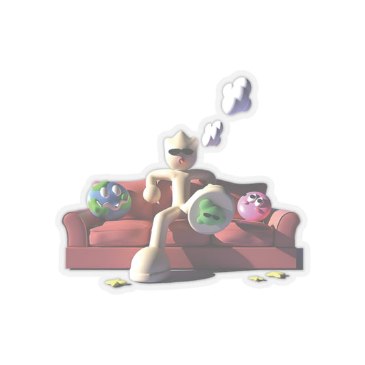 Clay Man On Couch Sticker