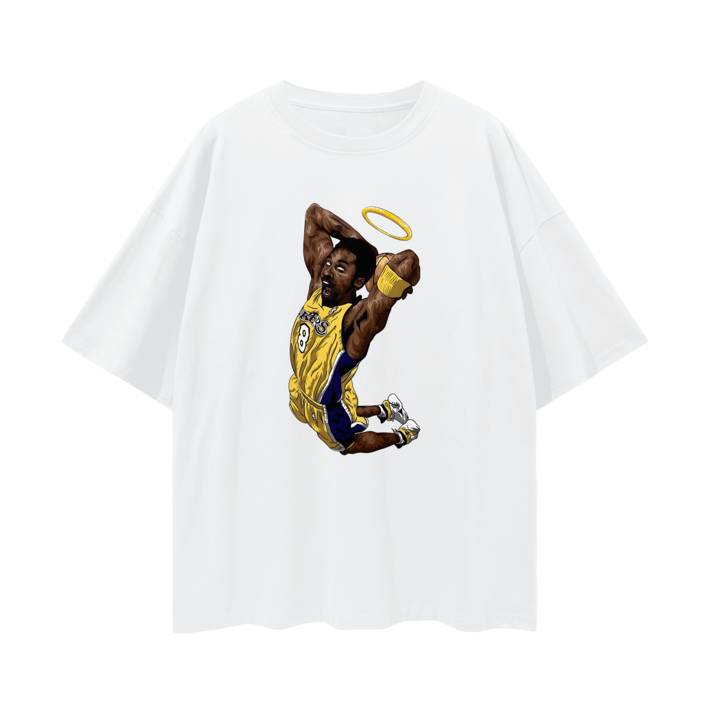 Kobe Bryant Angel Halo 90s Vintage Like Graphic Oversized T Shirt