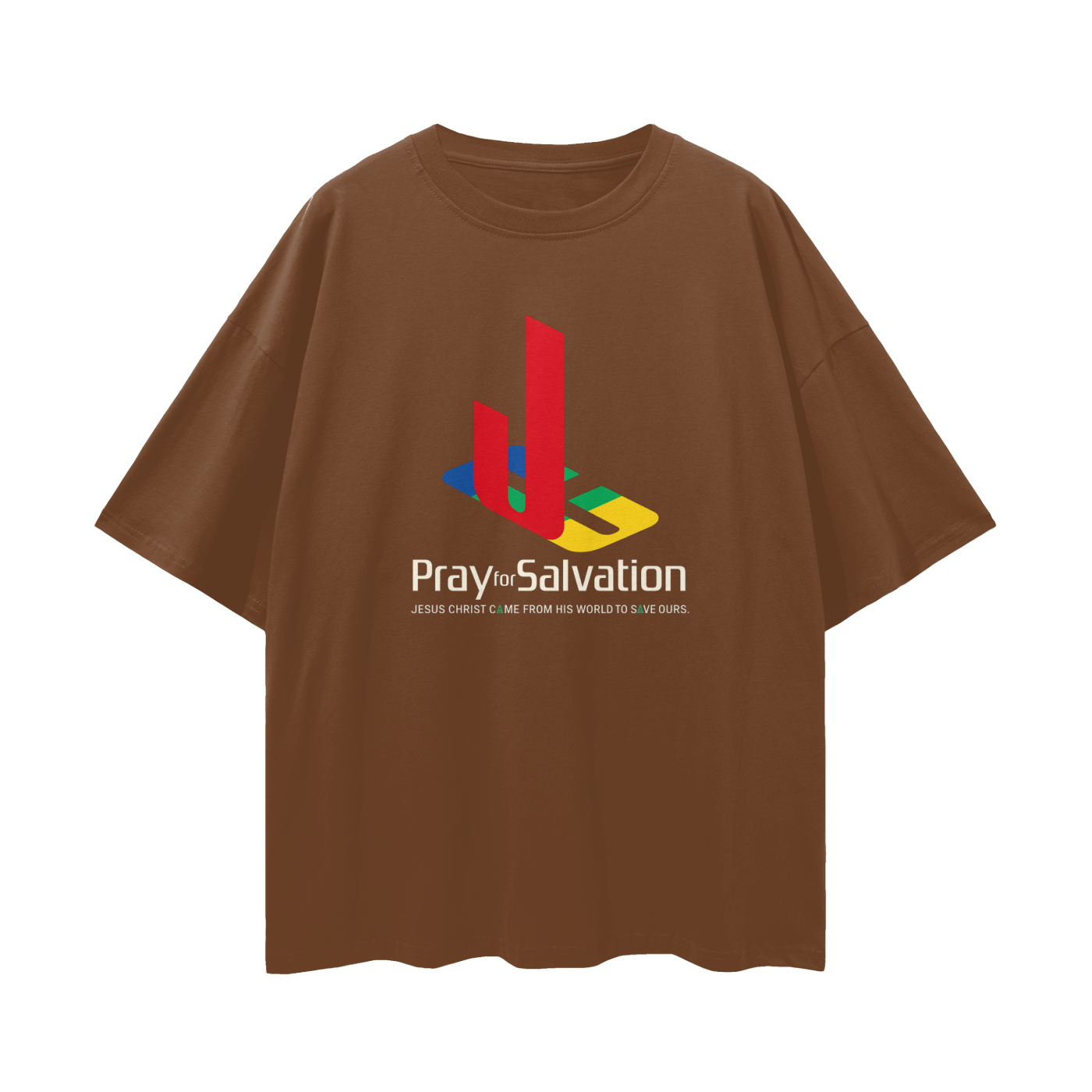 Religious Pray For Salvation Jesus Christ Graphic Oversized T Shirt