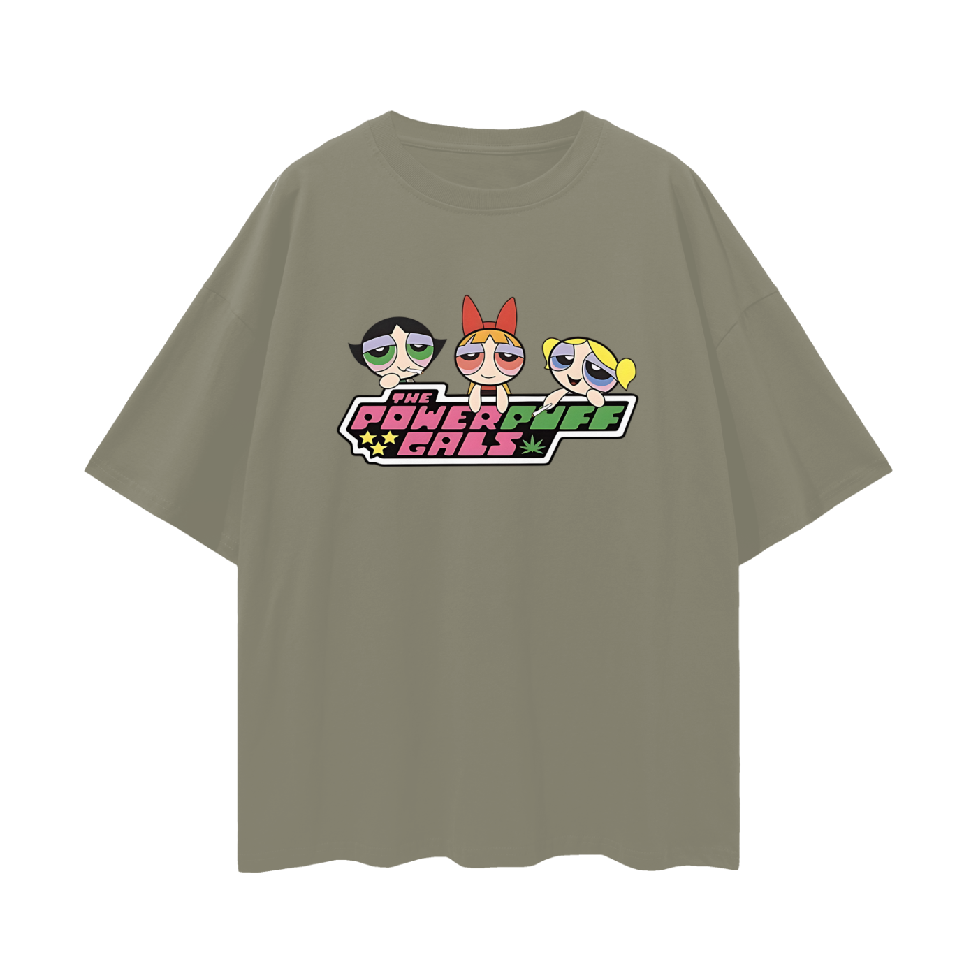 Funny Powe Puff Girls Parody Y2K Vintage Like Graphic Oversized T Shirt