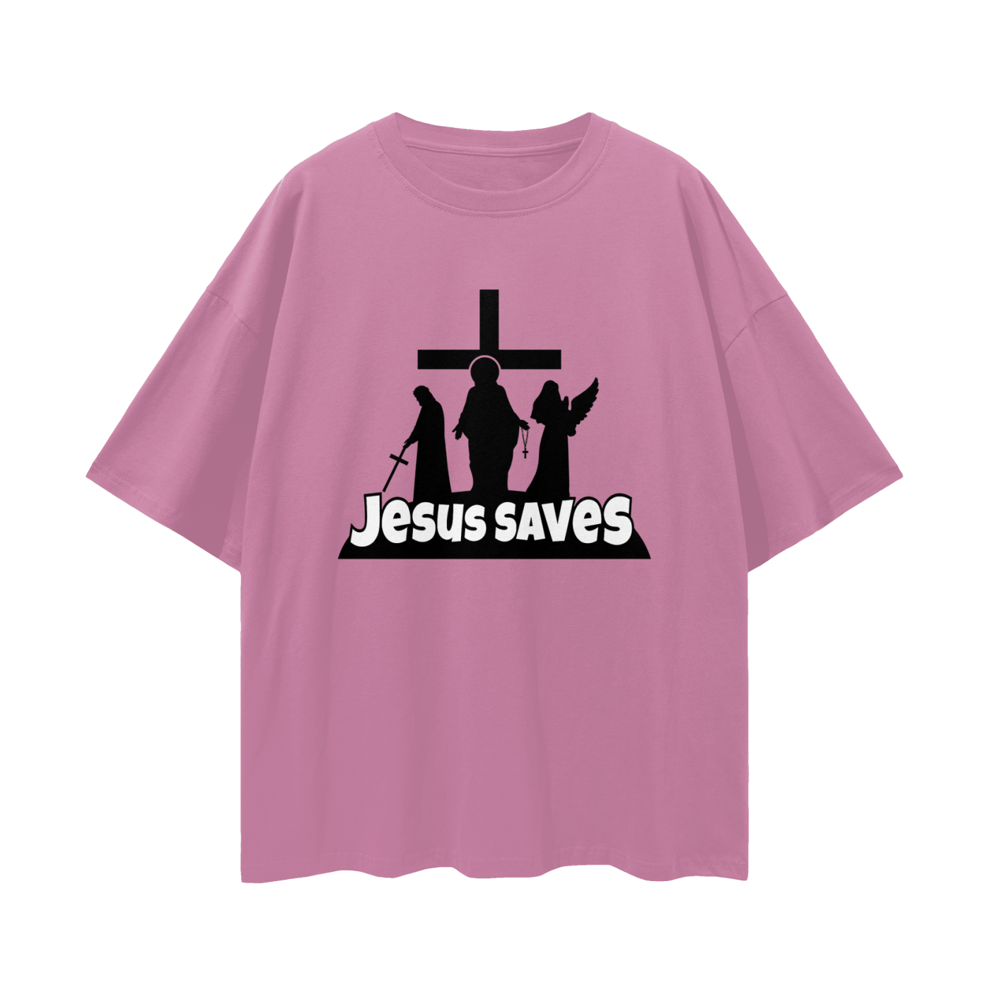 Religious Jesus Saves Fortnite Like Graphic Oversized T Shirt