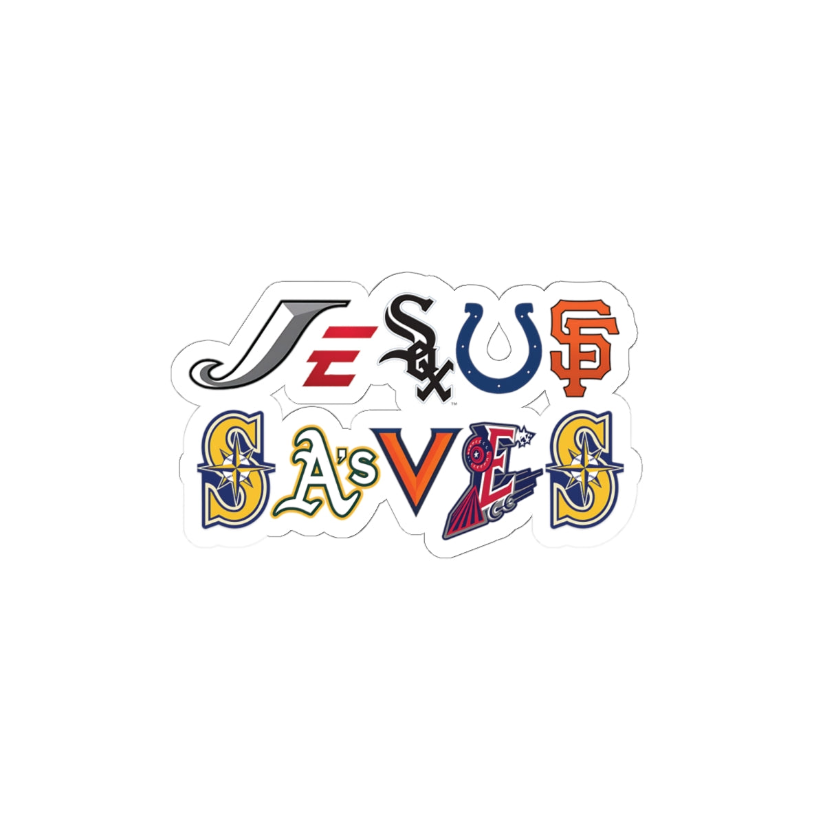 Religious Jesus Saves Sport Logos Sticker