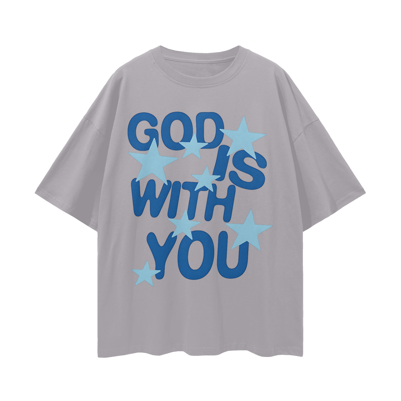 Religious God Is With You Graphic Oversized T Shirt