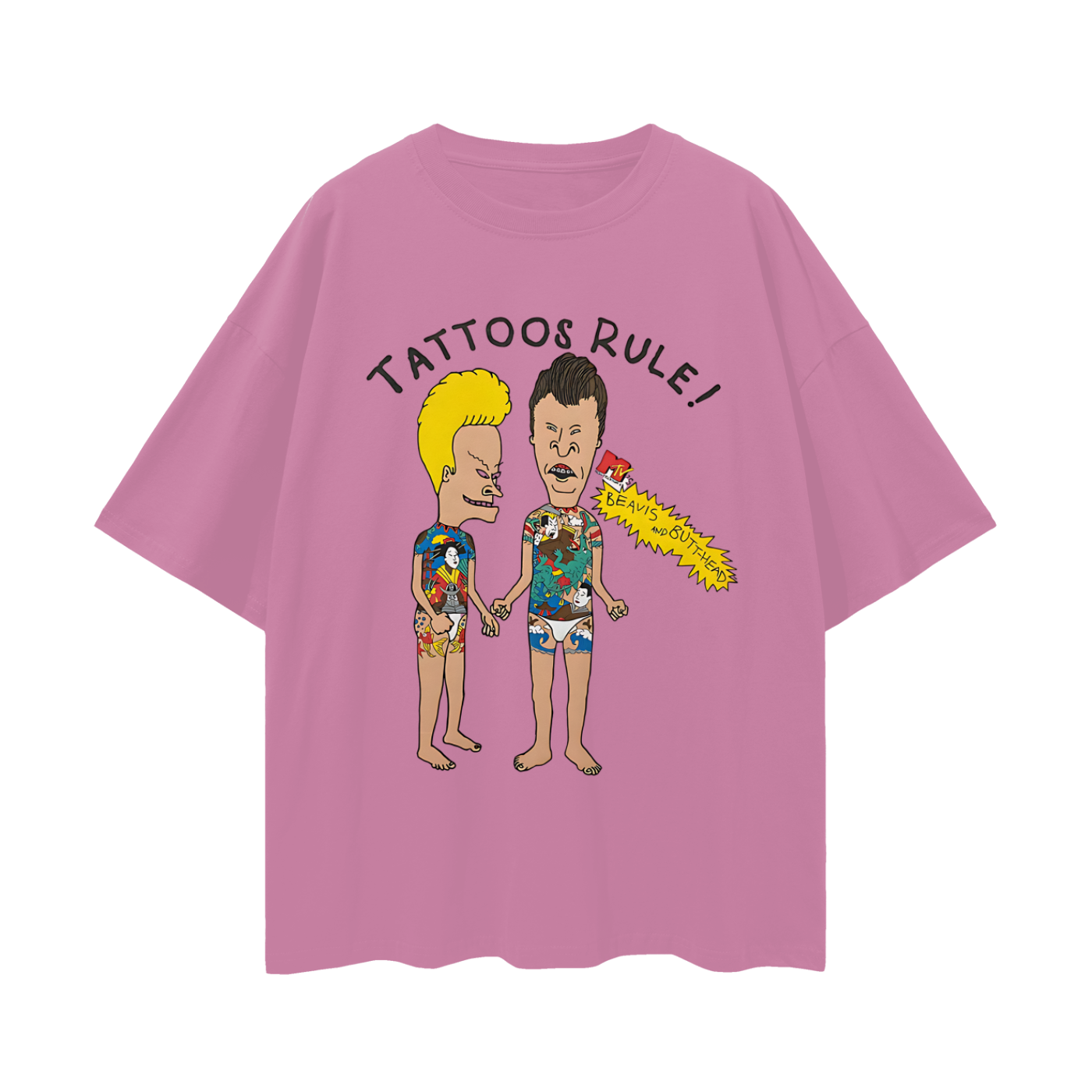 Beavis & Butthead Tattoos Rule 90s Vintage Like Graphic Oversized T Shirt